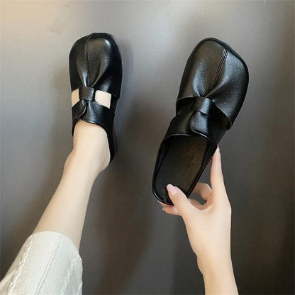 Plus-size Cut-Out Design Flat Mules