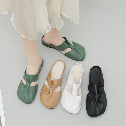 Plus-size Cut-Out Design Flat Mules